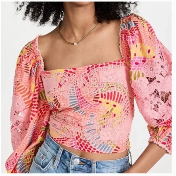 FARM Rio Dotted Bananas Crop Top - Picture 2 of 9